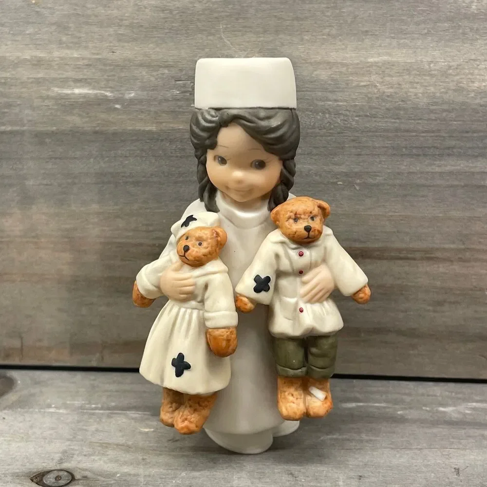 Vintage 1999 Enesco Pretty as a Picture Nurse Figurine Teddy Bears Kim Anderson